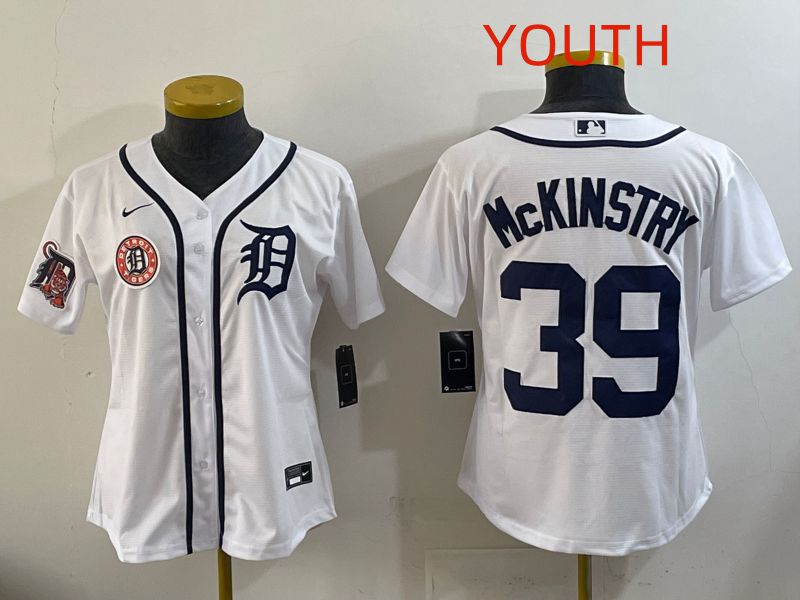 Youth Detroit Tigers #39 Mckinstry White Game Nike MLB Jersey style 0010->youth mlb jersey->Youth Jersey